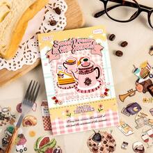 4pcs Kawaii Cartoon Sticker Set, Adorable Dessert & Pet Stickers, For Scrapbooking Decoration, Aesthetic Stationery For Magazine Lovers And Scrapbookers - TMSZ - View 5