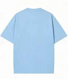 Camiseta de pareja con cuello estampado, top casual de manga corta para primavera y verano, ropa de mujer (se vende por separado para hombre y mujer) U9PT - Azul para hombres - Ver 2