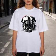 Camiseta con Estampado de  para Mujer de Under The Radar, Camiseta Casual de Manga Corta con Cuello Redondo, Camiseta Deportiva Unisex de Algodón Suave y Transpirable para Mujer, Camiseta Casual de Verano con Cuello Redondo, Corte Clásico, Estilo Vintage Unisex, Camiseta de Algodón de Manga Corta con Cuello Redondo, Lavable a Máquina, para Ropa Casual, Ropa Urbana, Ropa Casual de Verano al Aire Libre, Regalo Perfecto para Hombres y Mujeres - Camiseta Vintage de Estilo Urbano Unisex de Algodón Suelto de Manga Corta con Cuello Redondo. - Blanco - Ver 7