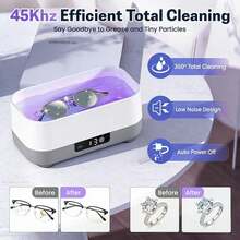 USB Ultra Jewelry Cleaner, High Frequency Vibration Machine For Glasses Rings Watches, Portable Denture Retainer Cleaner, Multi-Purpose Home  Washer - A - View 6