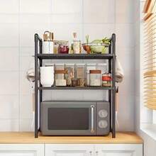 1pc Microwave Oven Rack With Hook, Black & White Options, Expandable - Vertical Countertop Storage Rack, Suitable For Toaster, Air Fryer, Easy To Install, Sturdy Metal Structure, Space-Saving Design - Microwave Oven Rack - View 12