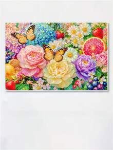 5D DIY钻石画工具套装，花卉蝴蝶主题艺术，适合成人，丙烯颜料，家居装饰，包含圆形钻石、手工工具和马赛克艺术材料 - 圓鑽 - 查看 5