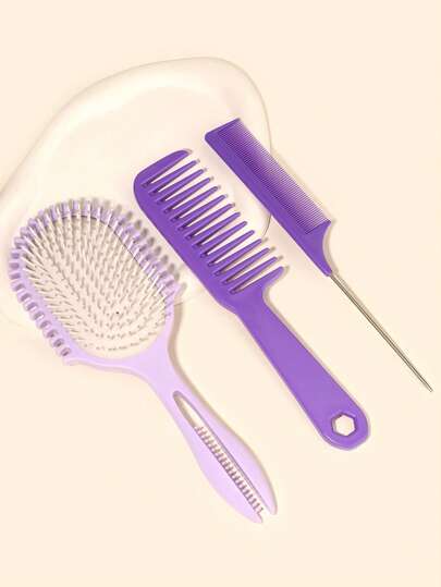 Bộ 3 kẹp tóc và lược tạo kiểu mới, có rãnh bên giúp định hình và tách lọn tóc xoăn rõ nét hơn, thích hợp sử dụng cho cả tóc ướt và khô, với đầu nhọn để đánh rối và tạo kiểu phồng, lý tưởng cho gia đình và du lịch ngoài trời, món quà cá nhân hoàn hảo cho mùa lễ hội.
