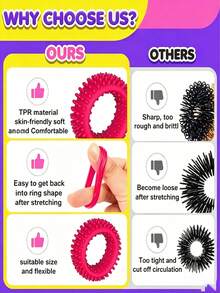 6/12pcs Silicone Fidget Rings Designed - Sensory Toys Featuring Distinct Textures, A Colorful Assortment To Promote Calmness And Concentration, Perfect For Classroom Incentives, Birthday Presents, And Travel Entertainment. Back To School. - Multicolor - View 5