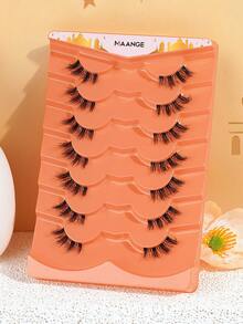 MAANGE 7 Pairs Half Eye Cat Eye False Eyelashes, Short Soft 3D Faux Mink False Eyelashes, Enlarging Eyes, Extending Eye Tails, Transparent Band Eye Tail Extension Type Eyelashes, Natural Effect, Flared Eyelashes, Enlarging Eyes, False Eyelash Strips, False Eyelashes, Strip Type False Eyelashes - Half Eyelashes - View 3