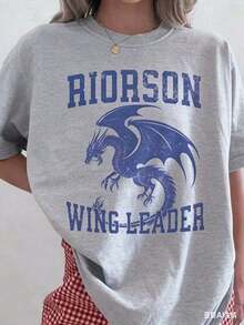 Xaden Riorson Wingleader T-Shirt, Fourth Wing Merch, Literary Merch, Booktok, Onyx Storm Reader, Violence Shadow Daddy, Onyx Storm Book Merch, Unisex T-Shirt, Short Sleeve Casual - 灰色 - 查看 1