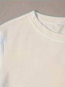 Elegante camiseta estampada para mujer, suave y holgada, de cuello redondo y manga corta, ideal para primavera, verano y otoño (lavable a máquina), cómoda de llevar, una opción moderna y vanguardista, Camiseta Chic Fashion. - Blanco - Ver 6