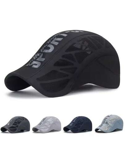 1pc Breathable Mesh Front Outdoor Casual Cap, Sweat-Wicking Quick-Dry Unisex Sports Baseball Cap For Cycling, Camping, Running, Fitness, Fishing And Hiking, Suitable For Spring/Summer