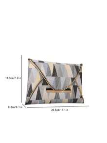 Tas Clutch Amplop Motif Buaya Terbaru 2026, Tas Selempang Wanita Berkualitas Tinggi, Tas Tangan Kapasitas Besar dengan Blok Warna - Hitam - View 6