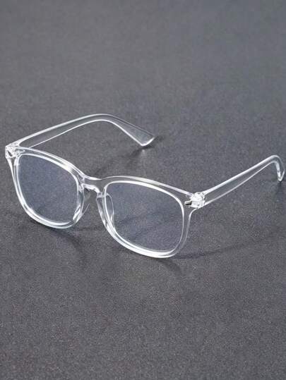 1 Piece Of Men's Geometric Frame Glasses, Featuring A Modern Minimalist Design With Elegant Aesthetics And Transparent Lenses, Perfect For Back-To-School And Everyday Accessories.