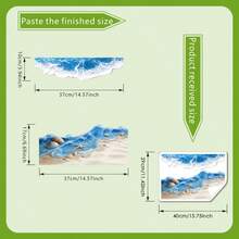 1pc Summer Beach Theme Toilet Sticker - Starfish & Shell Pattern Toilet Decoration Sticker, Self-Adhesive Toilet Tank & Lid Decor, Waterproof Bathroom Wall Decor - Multicolor - View 8
