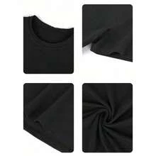Camiseta de manga larga estampada estilo vaquera vintage para mujer, modelo básico de cuello redondo elástico, tela no transparente suave y cómoda al tacto, lavable a máquina y de fácil cuidado, versátil para todas las estaciones, ideal para uso diario y blusa oversize dama - Estilo - Ver 4