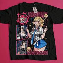 Camiseta Sailor Kitagawa My Dress Up Darling Anime Lovers Gift Anime Lovers Shirt Talla única 220 g algodón puro manga corta para hombre y mujer, tejido grueso, resistente a las arrugas y que no se deforma fácilmente. Estilo sencillo y versátil, ligero y transpirable, perfecto para ir al trabajo, viajar, acampar, ir de compras y para el tiempo libre diario. - Negro - Ver 1