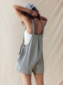 Mono de verano estilo boho, casual y versátil para mujer, con diseño de rayas al estilo western y rave - Verde - Ver 8