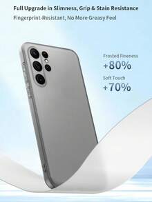 原装超薄磨砂手机壳，简约哑光，适用于三星 Galaxy S26 Ultra S26 Pro S25 edge S24 FE S23 S22 Note20/20 Ultra A16 A53 A54 A55 A56 5G，柔软 TPU 材质，防震防滑，防指纹，透气保护套 - 黑色 - 查看 4