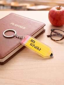 1/3/5 peças, Chaveiros de Design de Lápis Acrílico Personalizados, Chaveiros com Nome Personalizado, Chaveiros com Texto Personalizável, Chaveiros Pendentes Fofos de Professor/Aluno, Artesanato Feito à Mão DIY, Adequado para Presentes do Dia do Professor, Texto de Chaveiro Personalizável Único, Acessórios Personalizados para Carro, Encantos de Bolsa, Acessórios para Carros, Presentes para Amigos ou Irmãs, Bem como Presentes para Mãe, Pai, Formatura e Professores - Multicolorido - Visão 11
