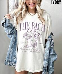 Camisetas Personalizadas para Despedida de Soltera con Temática de Cócteles, Última Fiesta de Soltera Disco, Camisetas a Juego para Damas de Honor, Personalizadas de Lujo para Club Social Disco Bach - Blanco - Ver 1