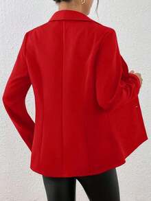 Chaqueta de blazer ajustada de manga larga y sexy para mujer, conjunto verde, chaqueta de traje para mujer, blazer verde para mujer, blusas sociales, ropa de oficina para mujer, ropa de negocios profesional, abrigo de invierno para mujer verde - Rojo 2 - Ver 2