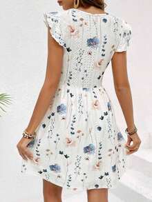 Frenchy Vestido de encaje blanco estampado con textura para mujer - Multicolor - Ver 2