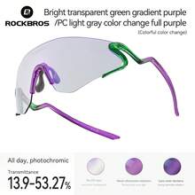 ROCKBROS 1pc Snake Skin Pattern Photochromic Cycling Glasses, Lightweight Windproof Fashion Accessory Suitable For Running, Hiking, Cycling, Camping, Photography And Other Outdoor Activities - Multicolor - View 15