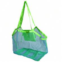 1 pieza Bolsa de playa, Bolsa de almacenamiento de juguetes de malla, Organizador de viaje plegable, Bolsa de red, Regreso a la escuela - Azul - Ver 11