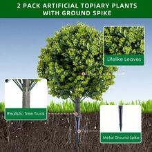 Árboles topiarios artificiales - Set de 2 con diseño de bola verde realista - Decoración versátil para interior y exterior - Fácil de instalar, bajo mantenimiento - Ideal para hogar y jardín - Gris Claro - Ver 7