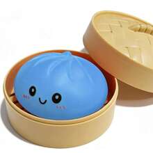 4 Pack Dumpling Squishies,Glitter Dumpling Squishy ,Anxiety Relief Fidget, Soft Squeeze Dough(4pcs Dumpling+Steamer Box4) - 多色1 - 查看 12