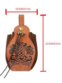 1pc Medieval Renaissance Style Waist Bag, Viking Retro Waist Pouch, Portable Waist Pack Coin Purse, Unisex Cosplay Prop - C - View 9