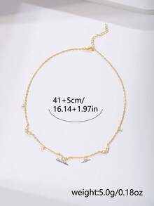 1pc Women's Necklace, Layered Copper Inlaid Zirconia Sunflower & Lotus Flower Mini Zirconia Pendant Tassel Choker Necklace, Daily Wear & Party Accessory Gift - Yellow Gold - View 7