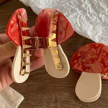 1pc Mushroom Design Acetate Sweet & Cute Hair Clip, Korean Style Bangs Clip, Hair Accessory - Red - View 4