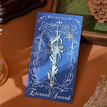 AHCRAFT 1pc Eternal Sword Themed Bookmark, Fantasy Sword-Shaped Metal Bookmark Gift For Birthday, Writer, Teacher, Friend, Book Club, Reader, Office, Home, Classroom - Eternal Sword - View 9