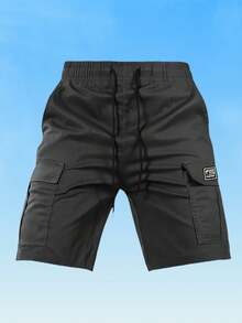 Men's Casual Straight Leg Bermuda Shorts, Solid Color Minimalist Side Pockets Outdoor Sports Cargo Shorts Summer - Multicolor - View 5
