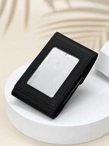 Ví đựng thẻ đa năng, ví mini siêu mỏng màu đen dành cho nam giới có ngăn đựng thẻ ID, nhỏ gọn, tiện dụng hàng ngày, quà tặng Lễ Tạ ơn, quà Giáng sinh, quà Halloween. - màu đen - Xem 7