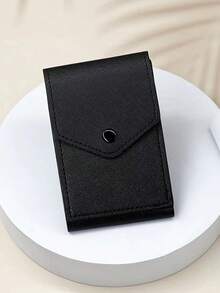 Ví đựng thẻ đa năng, ví mini siêu mỏng màu đen dành cho nam giới có ngăn đựng thẻ ID, nhỏ gọn, tiện dụng hàng ngày, quà tặng Lễ Tạ ơn, quà Giáng sinh, quà Halloween. - màu đen - Xem 10