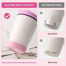 Silicone Boot Compatible With SmoothSip Slider Coffee Tumbler 12oz 20oz Only, Anti-Slip Sleeve Travel Coffee Mug Accessories - 深青色 - 查看 4