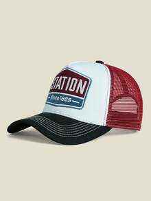 1pc Women's American 1865 Letter 3D Embroidery Streetwear Fashion Oversized Brimmed Baseball Cap, Breathable Mesh Trucker Hat, Suitable For Spring, Summer, Autumn Outdoor Sports, Campus, Couples - A - View 16