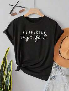 And  Women's Graphic T-Shirt | Basic Style For Women + Perfectly Flawless Printed Design | 100% Cotton | Comfortable And Soft | Suitable For Everyday Wear And Holiday Gifts | White Crew Neck T-Shirt | Made And Shipped In Mexico | Unisex Men's T-Shirt Tops Sweatshirts For Women Y2k T-Shirt Shirt - 黑色 - 查看 2