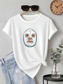 ofertas y liquidacionesWomen's Blue Demon Lucha Libre Tee |   Diseño Icónico de Máscara de Lucha Libre |   100% Algodón Puro |   Suave y cómodo |   Perfecto para uso casual y para regalar. |   Camiseta Blanca de Cuello Redondo |   Fabricado y enviado en México |   Unisex Styleplayera de hombretops sudaderas para mujer Y2k Camiseta Camisa De - Blanco - Ver 9
