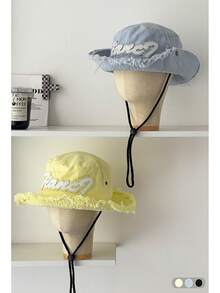 Red Cool Spicy Western Cowboy Hat Frayed Patchwork Lanyard Bucket Hat Vintage Washed Distressed Bucket Hat Women Summer Outdoor Hiking Wide Brim Sun Protection Climbing Hat Camping Sun Hat Boho Vacay Spring Summer Sun Hat Bright Monochromatic Looks Lace-Up Sun Protection Hat Travel UV Protection - Large Eaves Hanging Rope - View 2