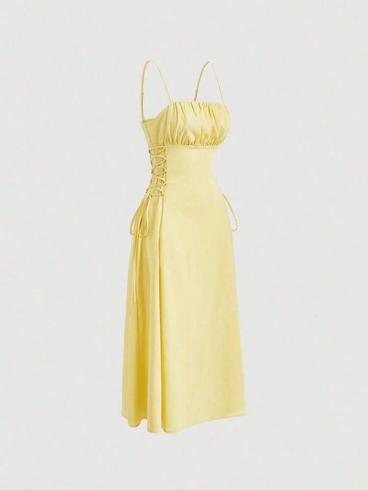 Women Midi Dresses - 黃色的 - 查看 2