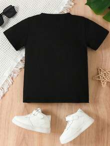 1 camiseta para el 250º aniversario de los Estados Unidos, que se celebra el 4 de julio de 2026, marcando el 250º cumpleaños de la América. Esta camiseta temática está disponible para niñas en negro o blanco, con cuello redondo, mangas cortas y corte regular, perfecta para cualquier temporada. 180g 100% algodón. - Negro - Ver 3