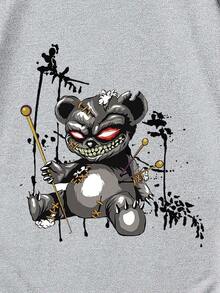 Short-Sleeved T-Shirt For Spring And Summer, American Style, With Printed Logo, For Young, Round Neck, Casual, Versatile, Plus Size. - 淺灰色 - 查看 3