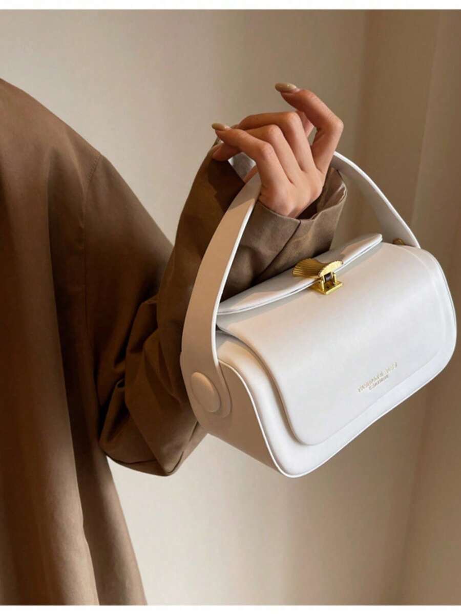 Borsa quadrata piccola di moda per donna, nuova borsa a spalla e a tracolla estiva con design strutturato - Beige - Visualizzare 1
