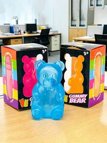 Jelly Color Teddy Bear Squeeze Toy, Soft Silicone Slow Rebound Stress Relief Toy, Party Favors, Stress Relief Toy, Creative Shaped Toy, Holiday Gift - Multicolor - View 8