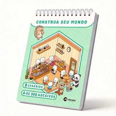 Construa Seu Mundo com Adesivos Animais 8 Cenários Mais de 300 Adesivos Livro Infantil Criativo