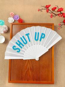 Customized Large Bamboo Folding Fan, Kung Fu Tai Chi Hand Fan For Dance, Rave Party Cheer Fan, Concert Merchandise, Vintage Black Foldable Fan - Multicolor - View 4
