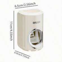 1pc No-Drill Wall-Mounted Automatic Toothpaste Dispenser, Bathroom Home Use Toothpaste Organizer, Trace-Free Adhesive Paste Wall Use - A - View 2
