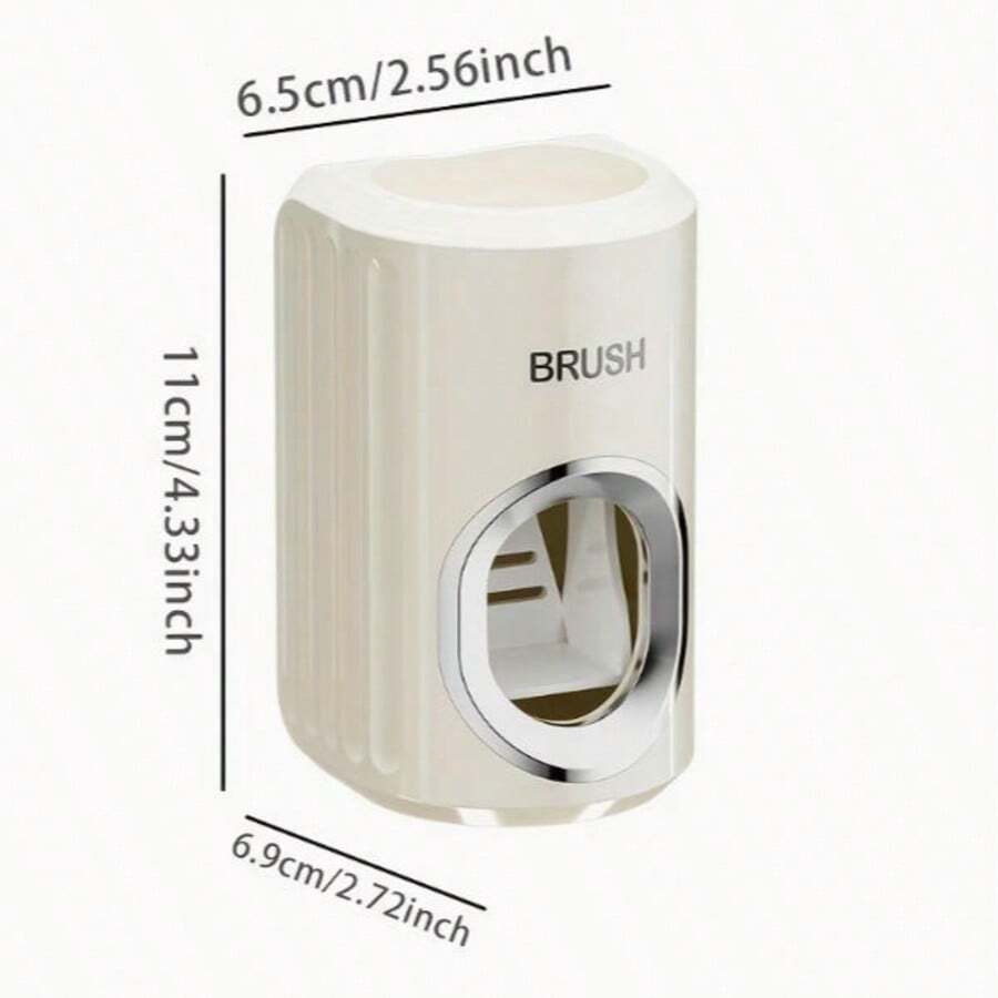 1pc No-Drill Wall-Mounted Automatic Toothpaste Dispenser, Bathroom Home Use Toothpaste Organizer, Trace-Free Adhesive Paste Wall Use