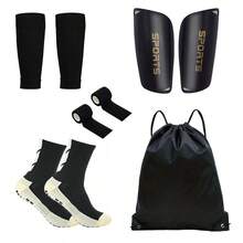 5-Piece Football Accessory Combination Package, Including Drawstring Bag, Football Leg Guards, Knee Guards, Sports Training Socks, And Two Bandages - Multicolor - View 13