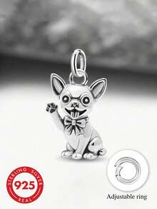 1 buah Liontin Chihuahua Perak Sterling 925, Cocok untuk Merangkai Manik-manik Sendiri, Gelang, Hadiah Istimewa, Perlengkapan Sekolah, Tas Ransel untuk Remaja dan Mahasiswa, Aksesori Sekolah Terjangkau - Gaya 8 - View 2